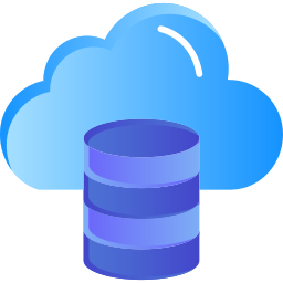 Icono de una nube con una base de datos.